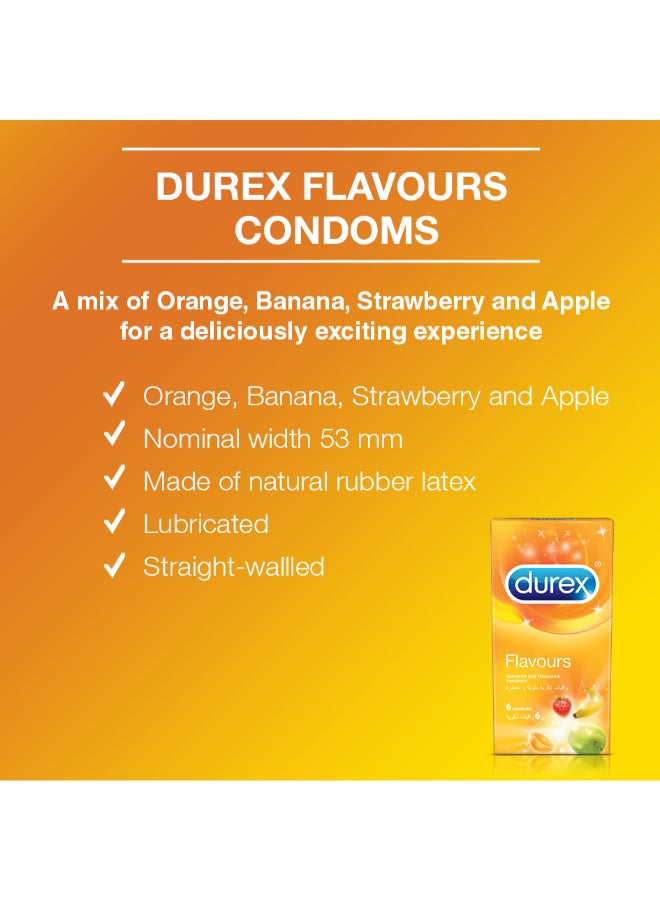 Durex - Coloured And Flavoured Condoms For Men 6 Pieces - Image 1