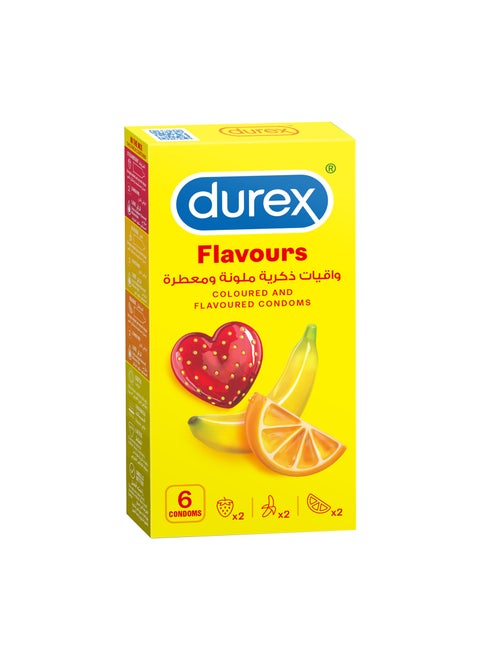 Coloured And Flavoured Condoms For Men 6 Pieces