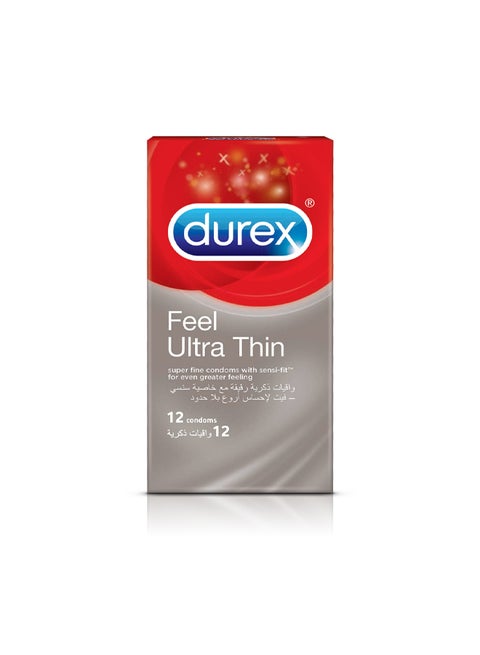 Ultra Thin Feel Condoms For Men 12 Pieces