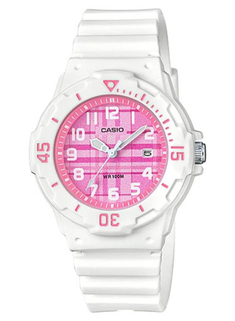 كاسيو ساعة يد بعقارب وسوار من الراتينج طراز LRW-200H-4C - مقاس 34 مم - لون أبيض للنساء - Image 1