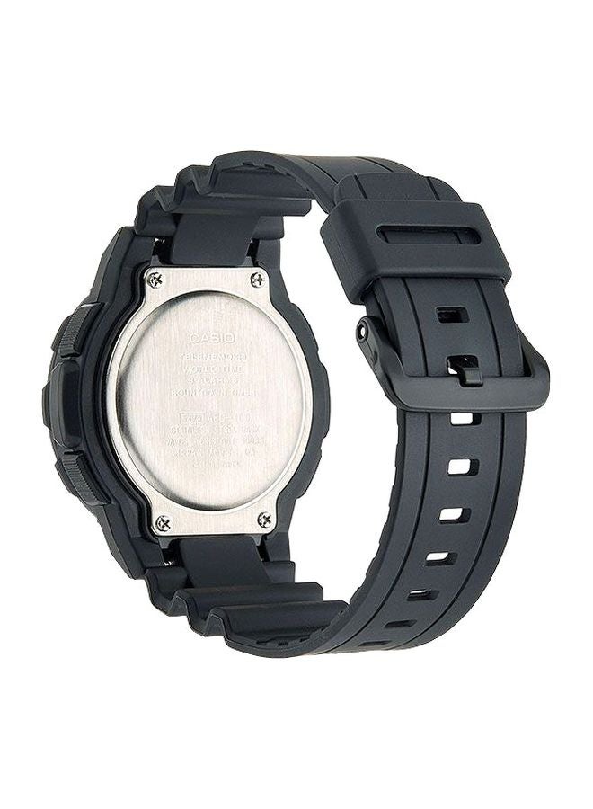 كاسيو ساعة يد بعقارب وبسوار من السيليكون مقاومة للماء طراز AEQ-100W-1BV - مقاس 48 مم - لون أسود للرجال - Image 5