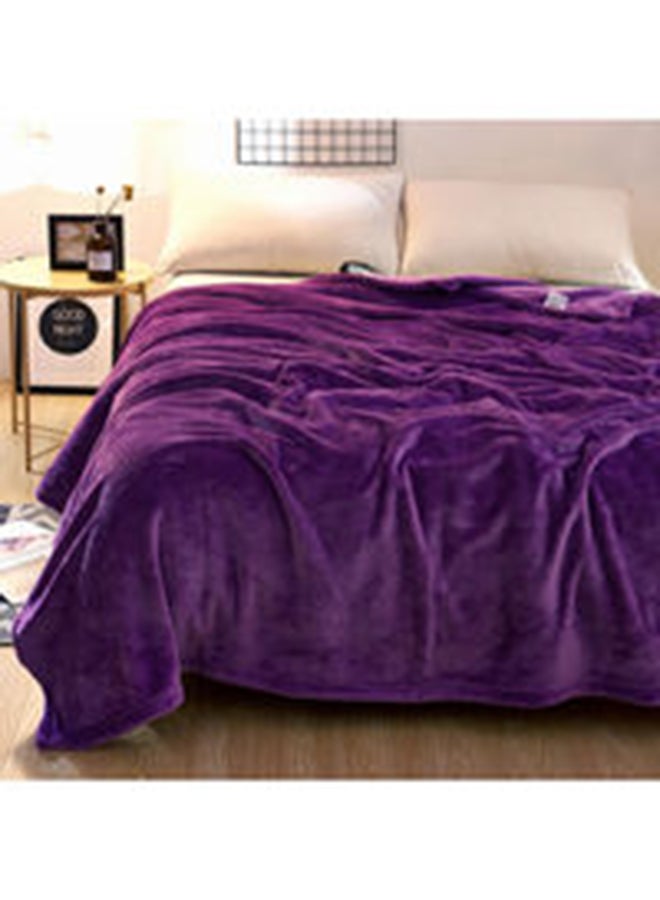 Fabienne Soft And Comfortable Plain Bed Blanket Single For Ultra Comfort Flannel Purple - Image 3