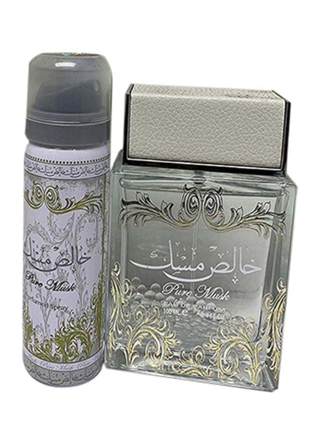 Lattafa 2-Piece Pure Musk Gift Set (1 Khalish Musk EDP 100ml, 1 Deo Spray 75ml - Image 1