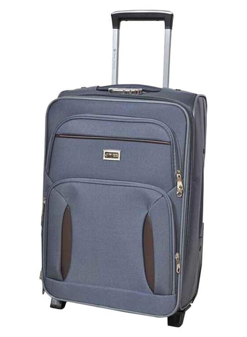 نيو ترافيل حقيبة سفر بعجلات يمكن اصطحابها في الطائرة بجوانب مرنة رمادي - Image 1