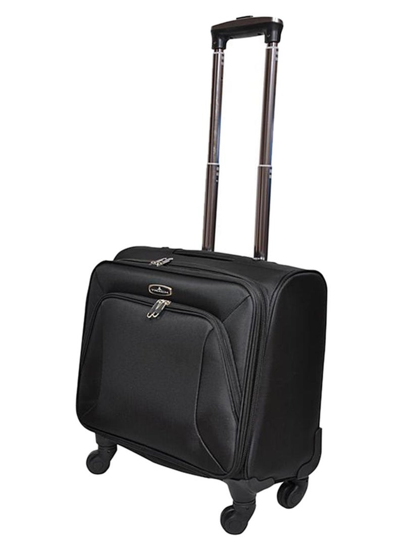 تراك حقيبة أمتعة بعجلات بحجم صغير وجوانب ناعمة أسود - Image 1