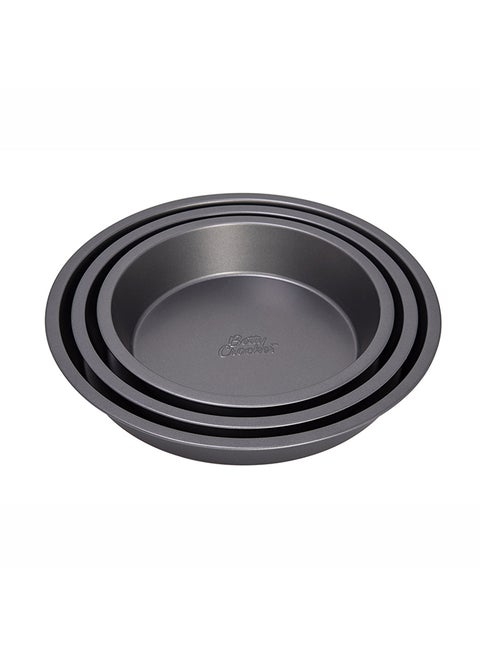 3-Piece Non-Stick Baking Pan Set Grey