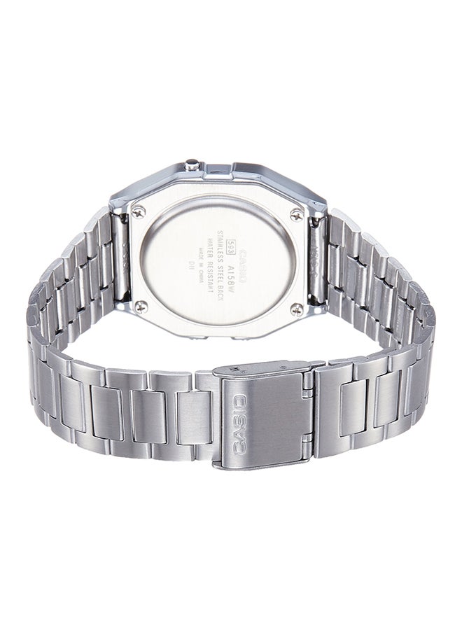 CASIO Men's Water Resistant Stainless Steel Digital Watch A158WA-1DF Silver - Image 2