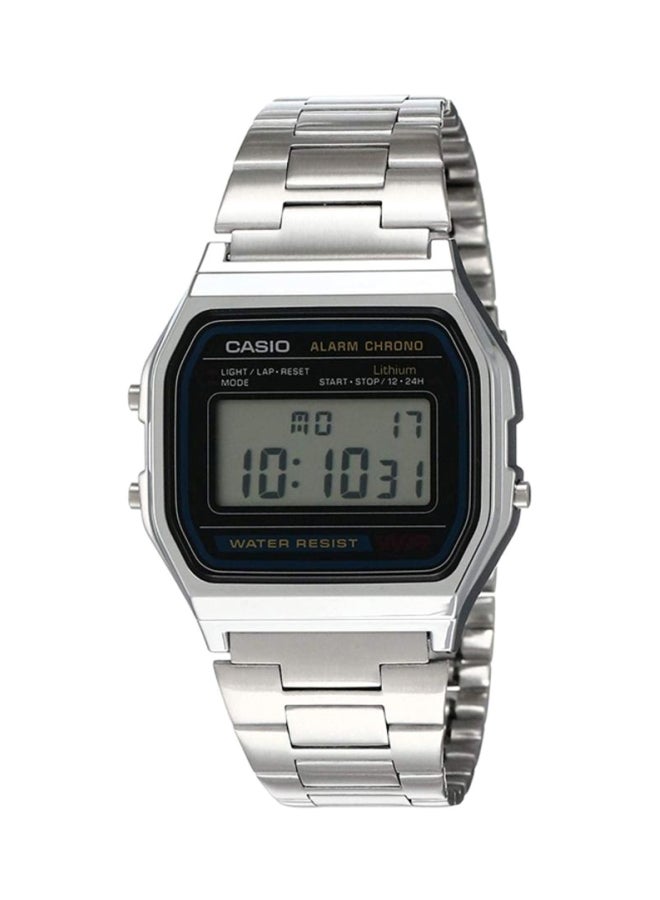 CASIO Men's Water Resistant Stainless Steel Digital Watch A158WA-1DF Silver - Image 1