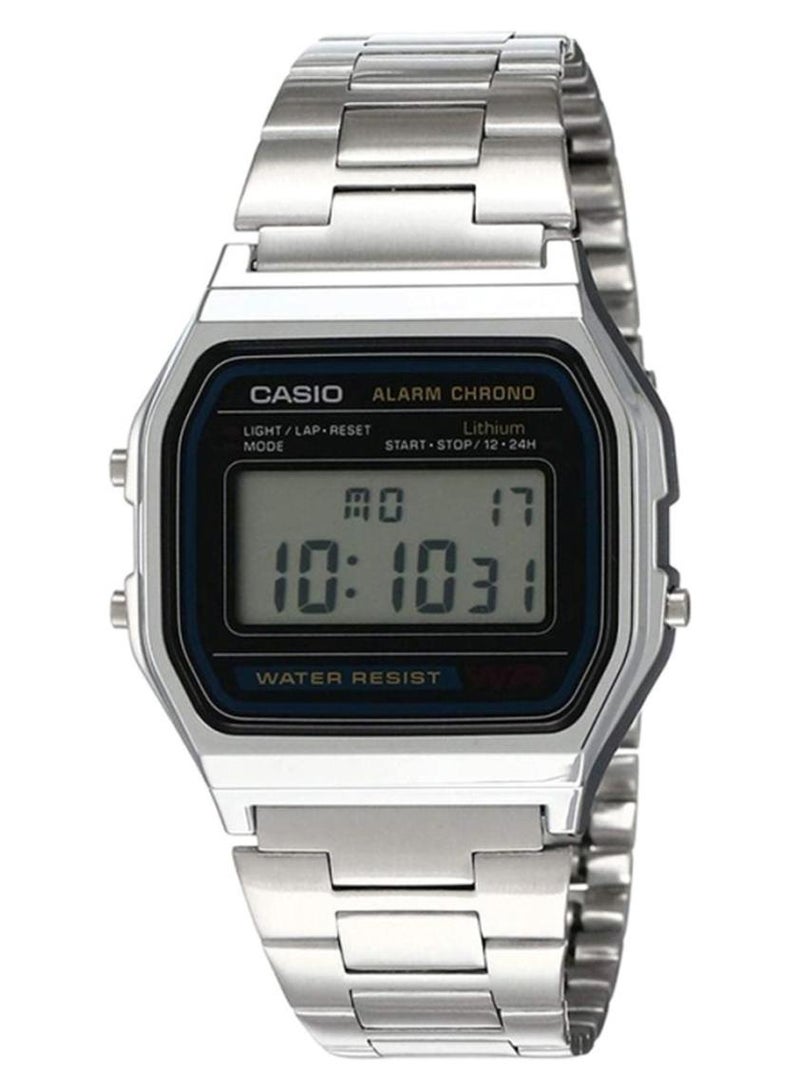 CASIO Men's Water Resistant Stainless Steel Digital Watch A158WA-1DF Silver - Image 1