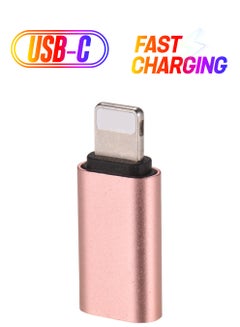 Type-C USB-C Female to Lightning Male Converter Charging Adapter Rose gold