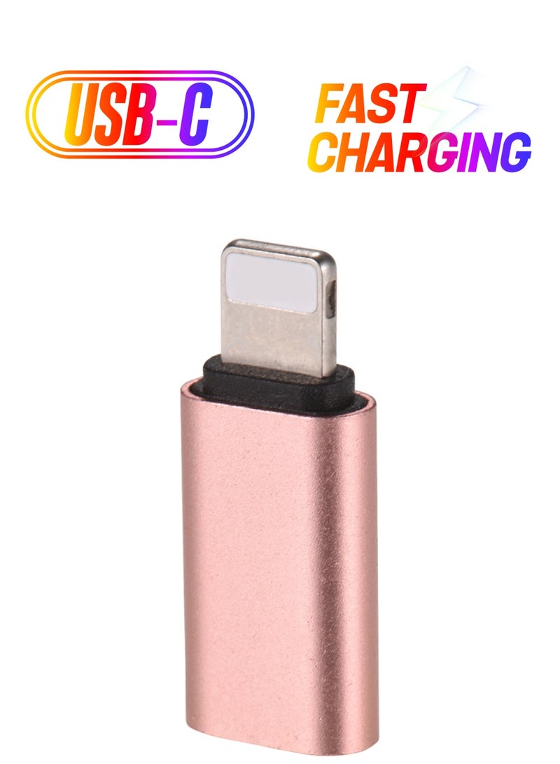 Generic - Type-C USB-C Female to Lightning Male Converter Charging Adapter Rose gold - Image 1