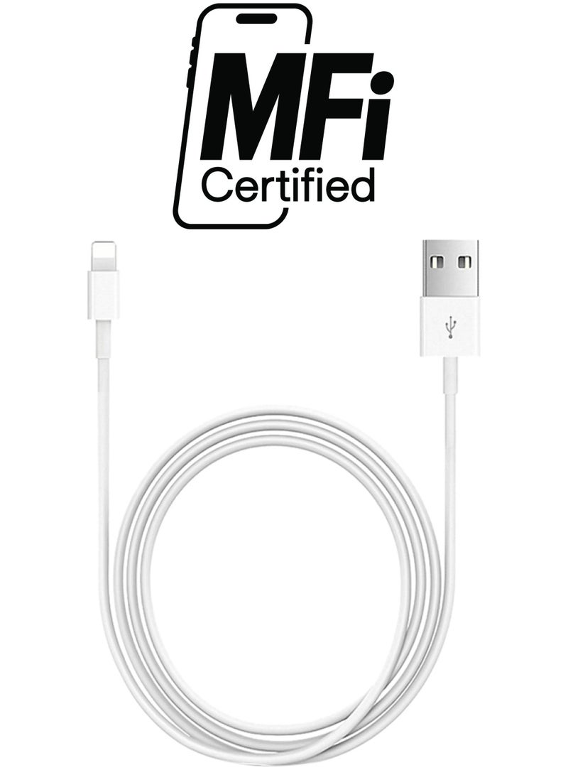 كابل شحن بمنفذ USB يحتوي على 8 دبابيس أبيض - Image 1