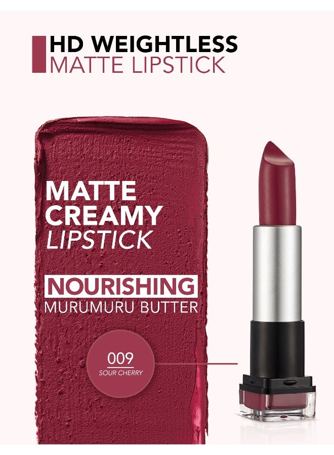flormar HD Weightless Matte Lipstick – 009 Sour Cherry – Weightless Matte Finish, Long-Wear Color, Smooth Comfortable Feel 009 Sour Cherry - Image 5