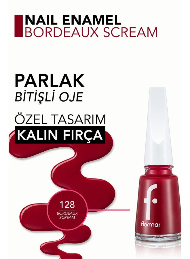 flormar Nail Enamel 128 Bordeaux Scream - Image 4