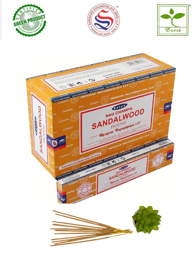 Satya Nag Champa Sandalwood Incense Sticks Box 12 Packs - Image 1