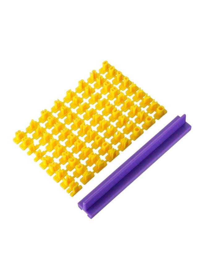 Sharpdo Alphabet Number Letter Cookie Biscuit Kitchen Accessories Mold Yellow/Purple 9X7.5X0.5 cm - Image 1