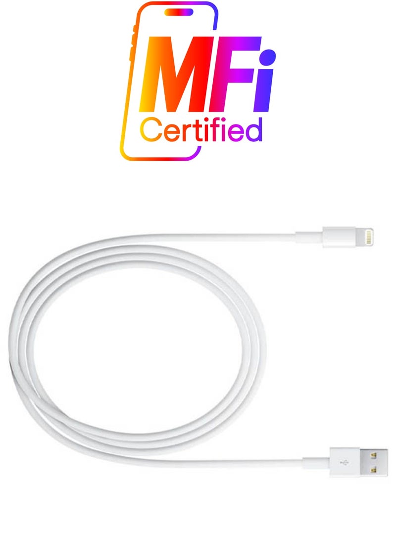 USB Data Cable For iPhone 6/5/5C/5S/iPad 4 Air White - Image 1
