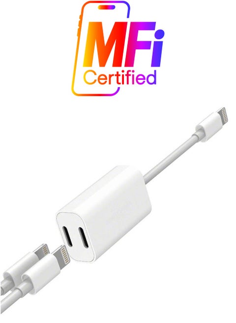 Double Lightning Adapter For iPhone 7/7 Plus White