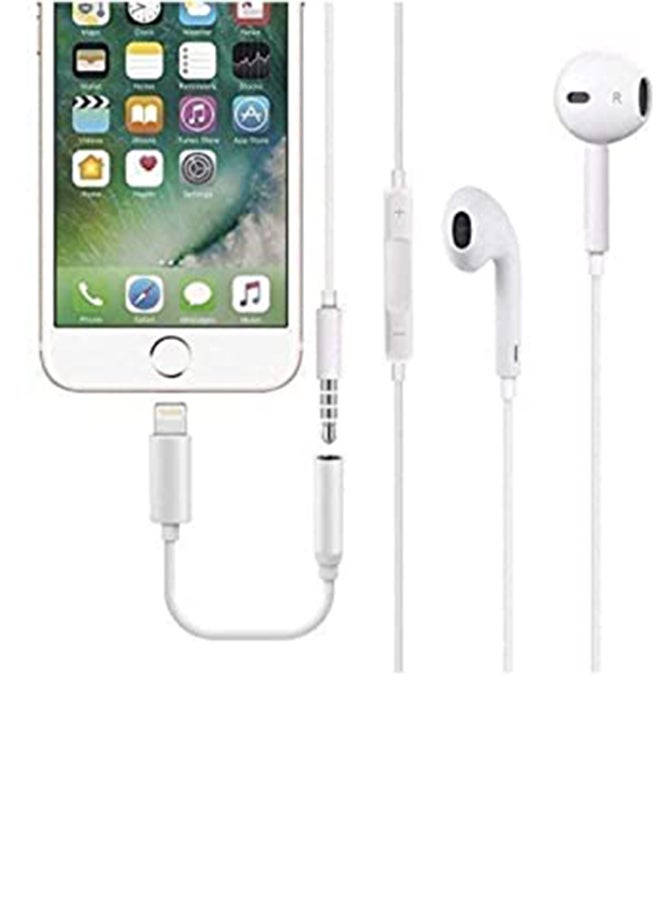 محول كابل Lightning إلى منفذ USB لمقبس سماعة أذن مقاس 3.5 ملم أبيض - Image 2