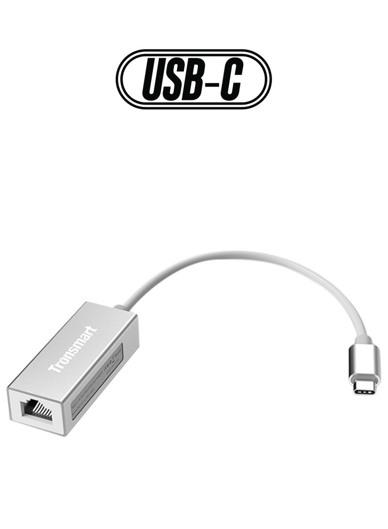 ترونسمارت محول Type-C 3.1 ذكر إلى RJ45 فضي  - Image 1