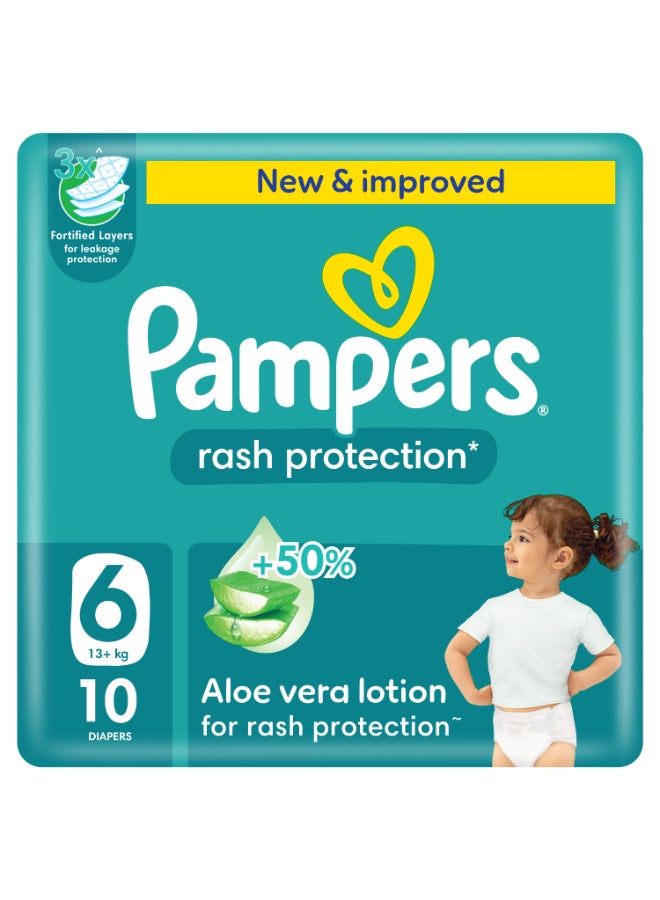 Pampers Aloe Vera Taped Diapers Size 6 Carry Pack 10 Count  - Image 1