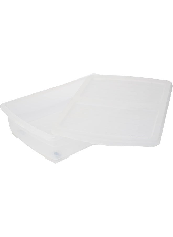 Plastic Storage Box Clear With Lid For Under-Bed 60 X  40 X  14 Cm Transparent 25.0Liters - pnsku/N20979882A/45/_/1728979723/71bfa3c1-5d67-41b8-a888-6d7e24741353