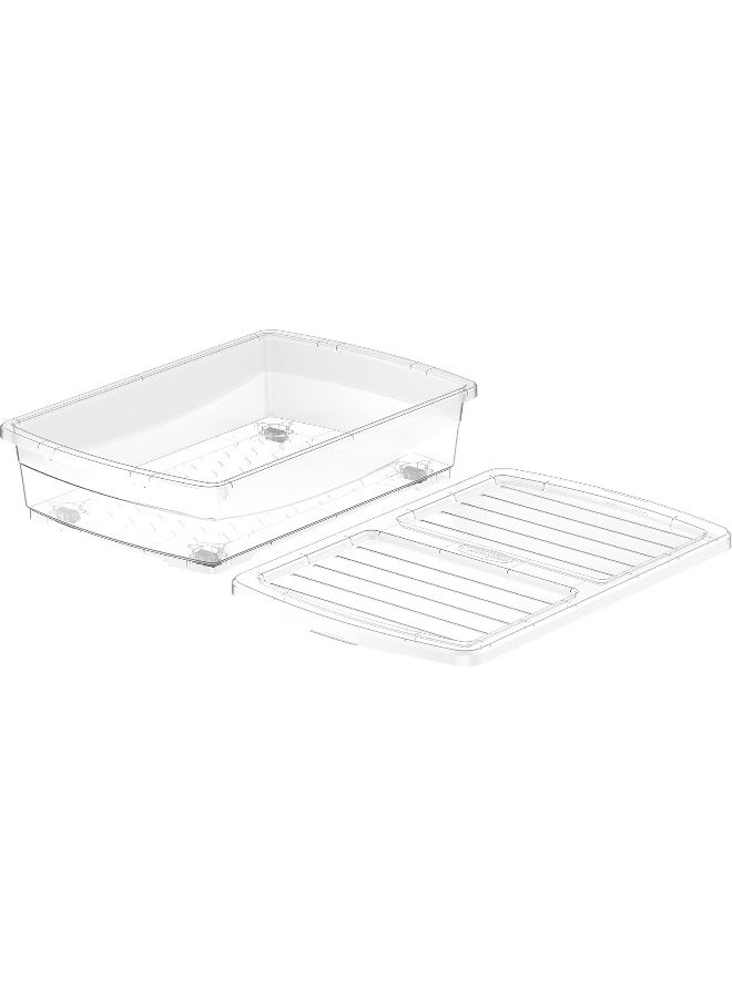 Plastic Storage Box Clear With Lid For Under-Bed 60 X  40 X  14 Cm Transparent 25.0Liters - pnsku/N20979882A/45/_/1728979724/0c81f044-c044-4b50-9674-5a4038231bbf