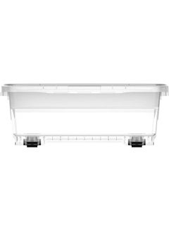 Cosmoplast Plastic Storage Box Clear With Lid For Under-Bed 60 X  40 X  14 Cm Transparent 25.0Liters  - Image 2