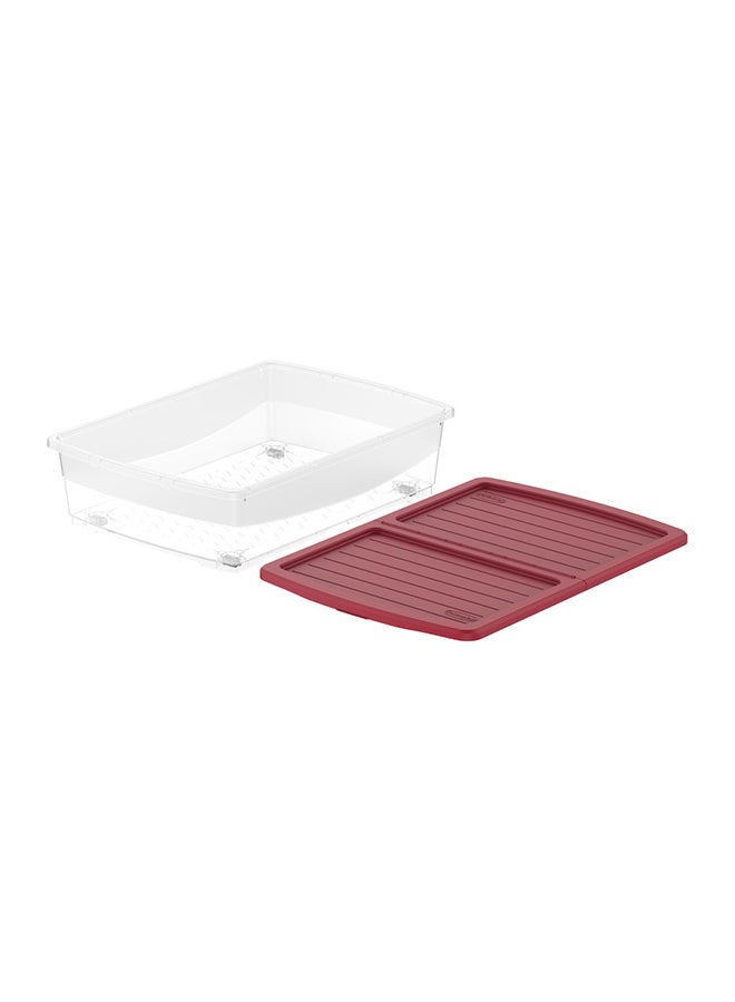 Clear Plastic Underbed Storage Box With Wheels & Lockable Lid Dark Red 45.0Liters - pnsku/N20979891A/45/_/1702310702/3d72a349-51fc-4782-b0a5-5cfca5455134