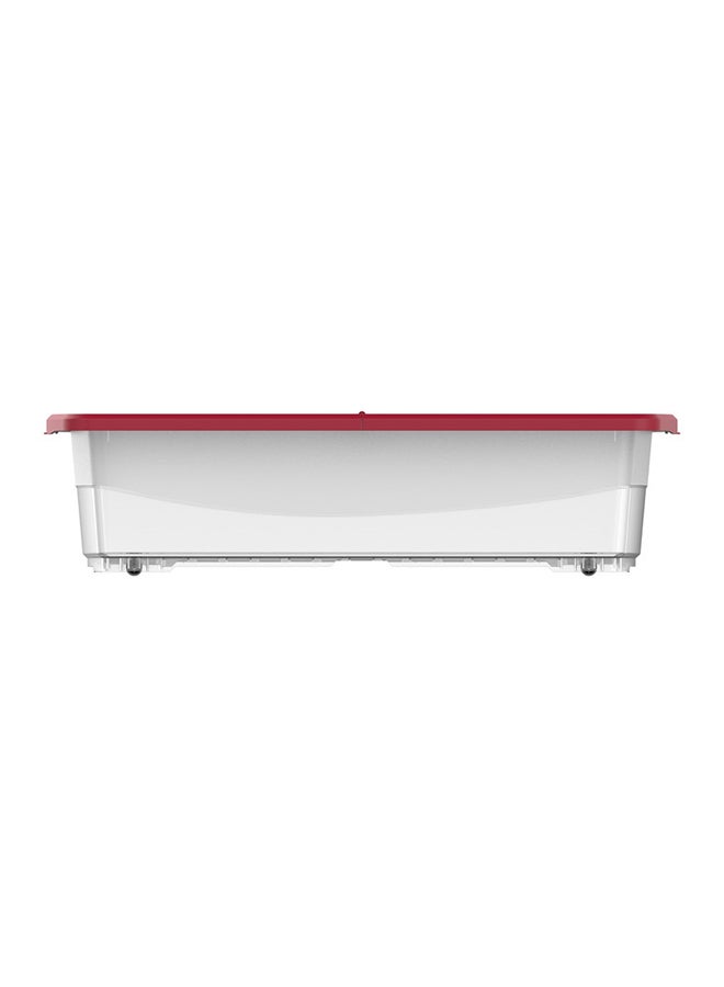 Clear Plastic Underbed Storage Box With Wheels & Lockable Lid Dark Red 45.0Liters - pnsku/N20979891A/45/_/1702310705/ae117fcf-d4a7-484c-83e7-74e37b559857