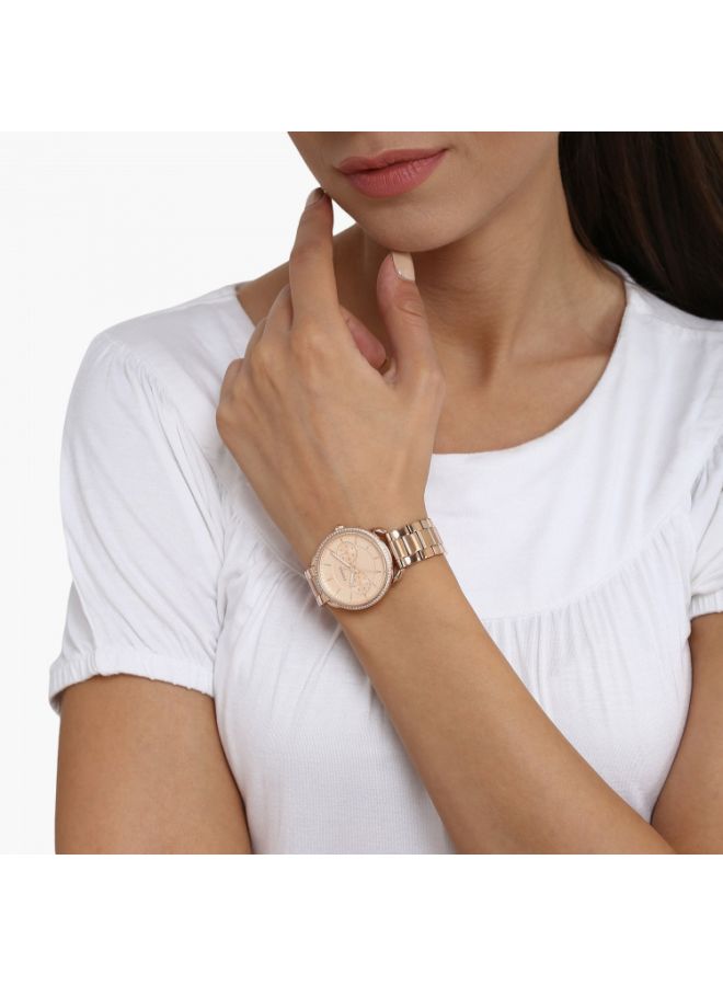 FOSSIL Women's Tailor Water Resistant Analog Watch ES4264 - 35 mm - Rose Gold - Image 4