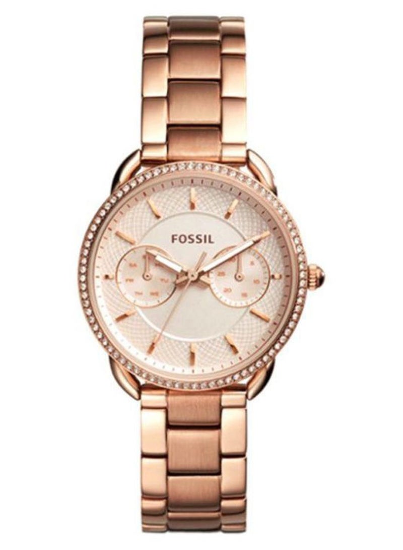 FOSSIL Women's Tailor Water Resistant Analog Watch ES4264 - 35 mm - Rose Gold - Image 1