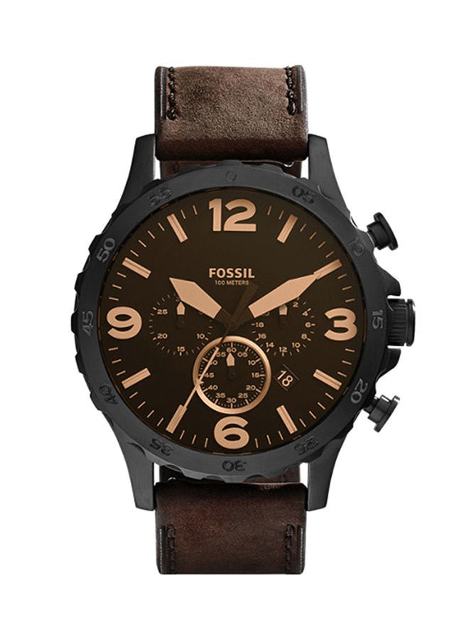 FOSSIL Men's Nate Water Resistant Chronograph Watch JR1487 - 50 mm - Brown - Image 1