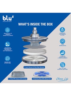 Blu Rain Shower Filter and Shower Head for Skin and Haircare Removes Chlorine and Harmful Pollutants Prevent Hair Loss and Moisturize Your Skin Chrome Plated 20.2x20.2x11.2cm  - Image 2