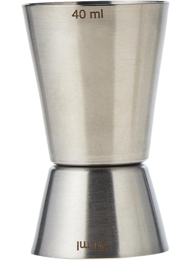 Raj Steel Bar Peg Measure - BPM002, 20-40 ml, Double Sided Cocktail Jigger, Measuring Tool Cup, Shot Glass, Measure Cup, Bar Accessories Silver 40ml - Image 2