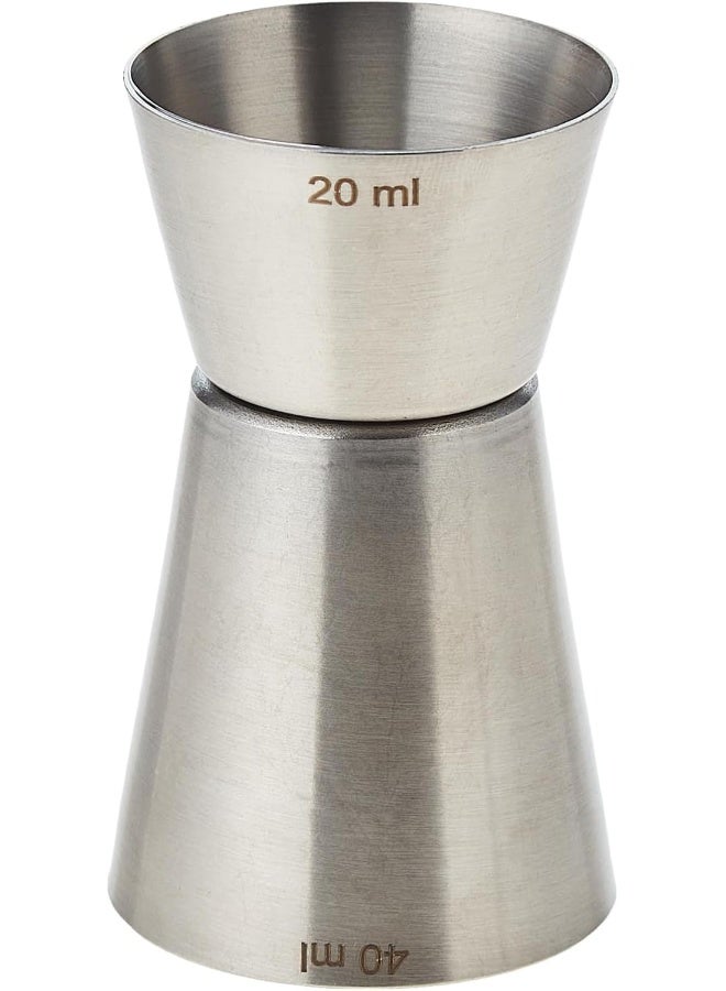 Raj Steel Bar Peg Measure - BPM002, 20-40 ml, Double Sided Cocktail Jigger, Measuring Tool Cup, Shot Glass, Measure Cup, Bar Accessories Silver 40ml - Image 3