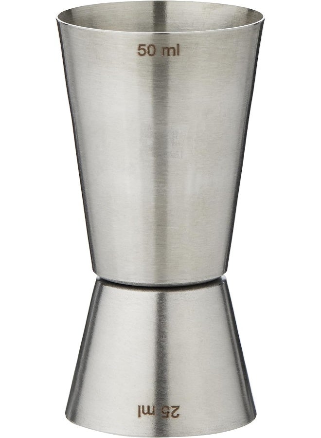 Raj Steel Bar Peg Measure - BPM003, 25-50 ml, Double Sided Cocktail Jigger Silver 50ml - Image 1