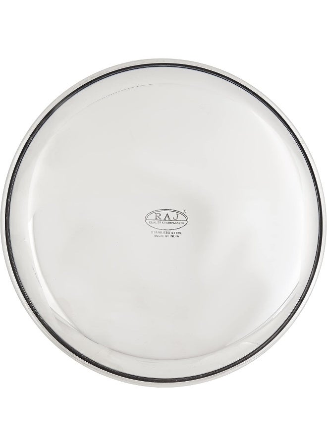 Raj Steel Thali Plate - 185 cm, CP0008 - Dinner Plate , Serving Plate , Mithai Plate, RICE PLATE Silver 18.5cm - Image 3