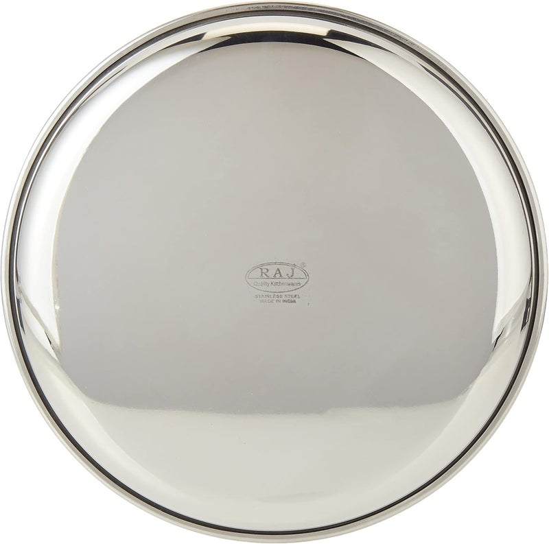 Raj Steel Thali Plate - 21 cm, CP0009 - Dinner Plate, Serving Plate, Mithai Plate, RICE PLATE Silver 21cm - Image 3