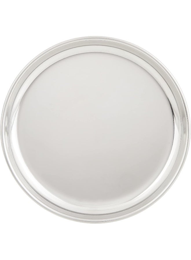Raj Flat Thali Steel Plate - 26 cm, CP0011 - Dinner Plate, Serving Plate, Mithai Plate, RICE PLATE Silver 26cm - Image 2