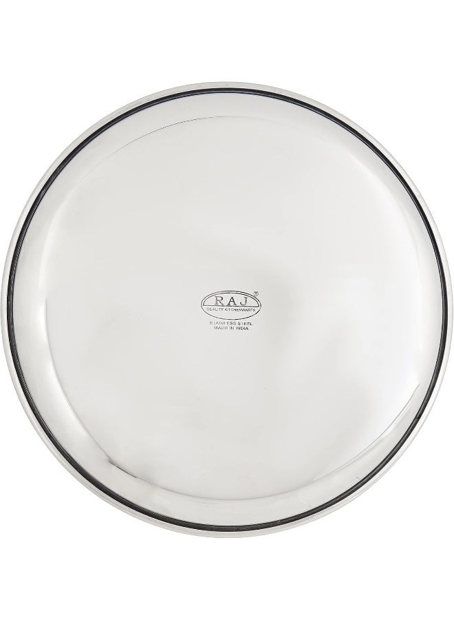 Raj Flat Thali Steel Plate - 26 cm, CP0011 - Dinner Plate, Serving Plate, Mithai Plate, RICE PLATE Silver 26cm - Image 3