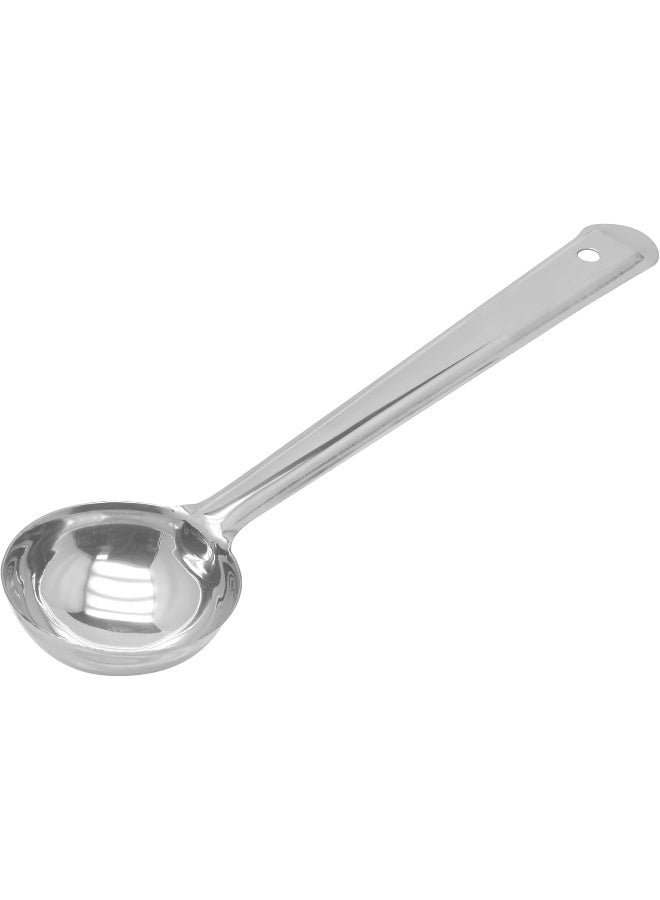 RAJ STEEL FLARE LADDLE , 37 CM , SILVER, FL0008, Curry Server , Soup Server , Milk Laddle , Serving Spoon Silver 37x3.5cm - Image 1