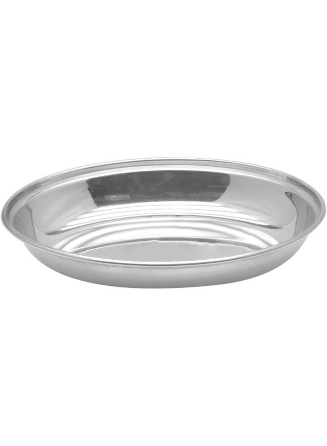 راج طبق بيضاوي عميق فضي 17.5سم - Image 1