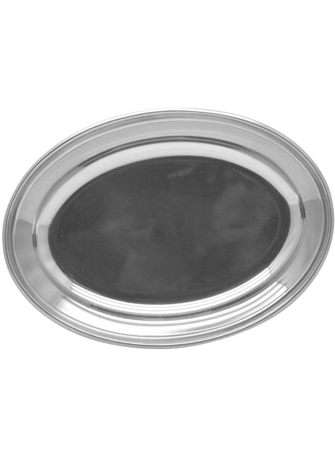 راج طبق بيضاوي عميق فضي 17.5سم - Image 3