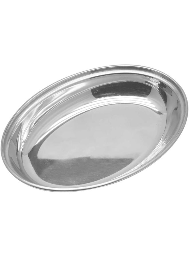 راج طبق بيضاوي عميق فضي 17.5سم - Image 2