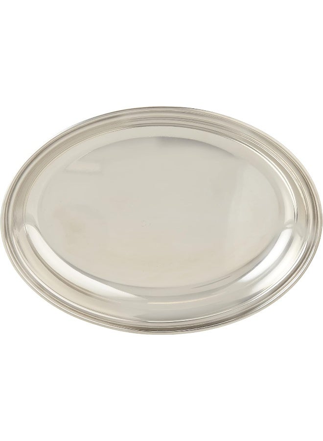 راج طبق بيضاوي عميق فضي 22.5سم - Image 1