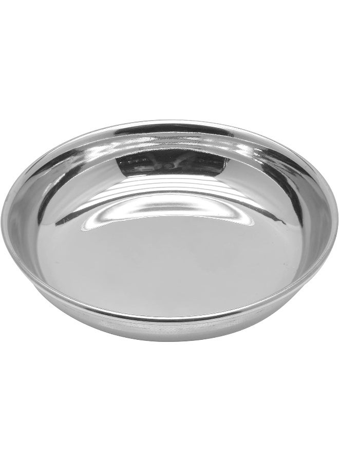 Raj Stainless Steel Side Plate, 11.5 cm, RHP006, Rice Plate, Dessert Plate, Serving Plate, Salad Plate Silver 12.5cm - Image 1
