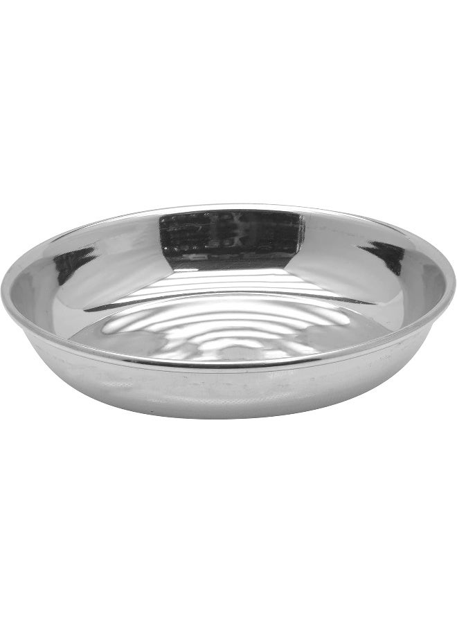 Raj Stainless Steel Side Plate, 12.5 cm, RHP007, Rice Plate, Dessert Plate, Serving Plate, Salad Plate Silver 15cm - Image 2