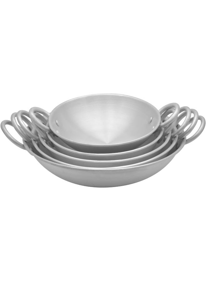 راج مجموعة أواني الطهي الهندية كاداي مكونة من 5 قطع فضي - Image 1