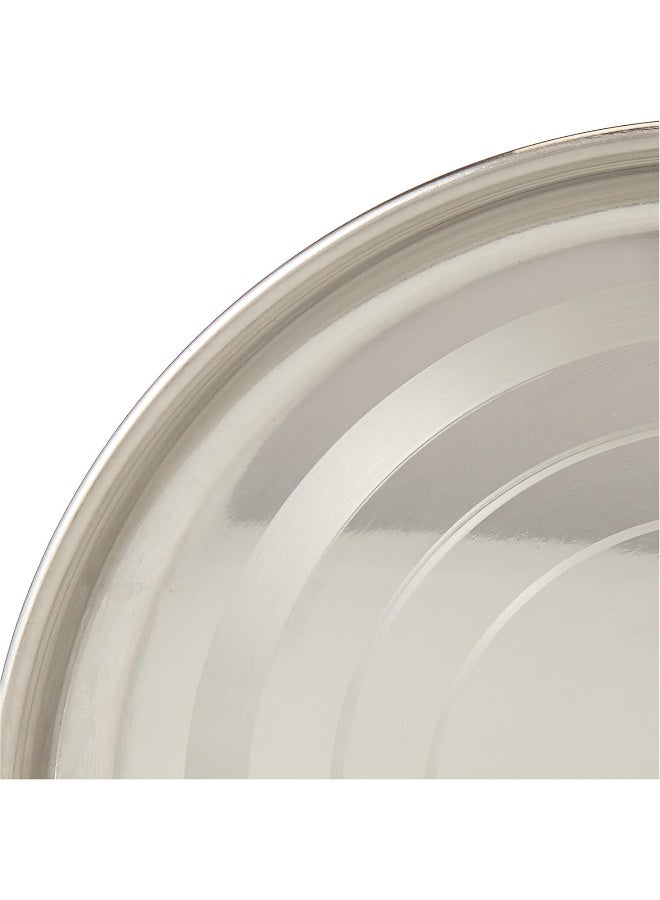 RAJ STAINLESS STEEL SILVER TOUCH PLATE, 18 CM, STCP08, DINNER PLATE , SERVEWARE , SERVING PLATE , RICE PLATE Silver 18cm - Image 4